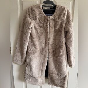 Goodnight Macaroon Plush Faux Fur Jacket in Cream